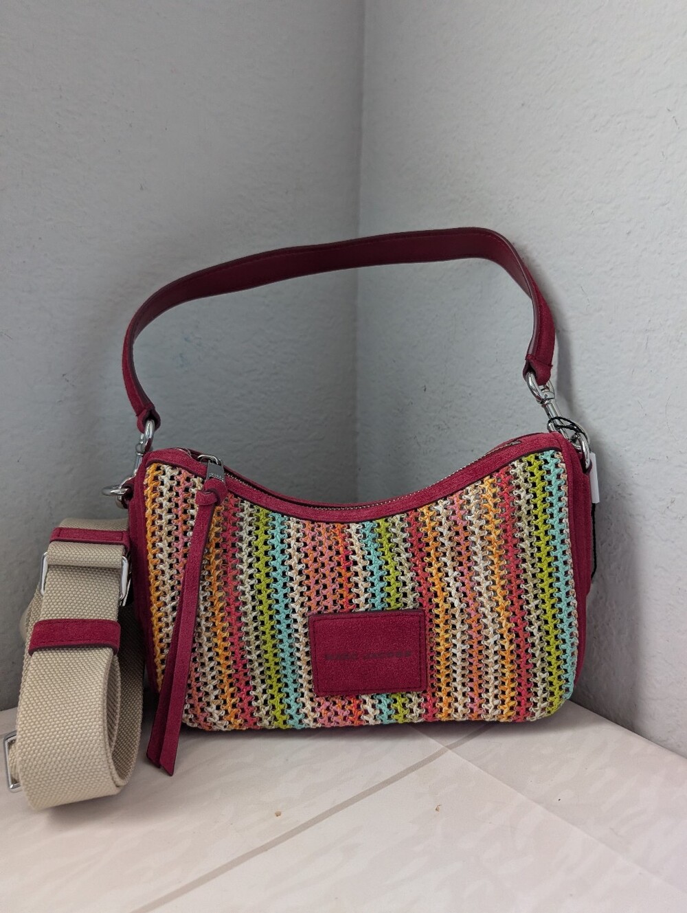 NWT Marc Jacobs Small Convertible Crossbody Bag In Rhubarb Multi